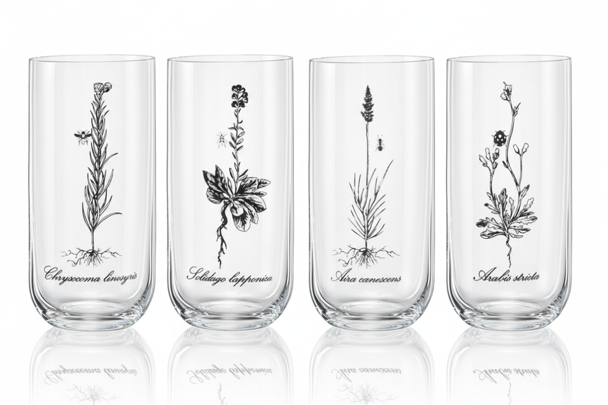 Botanical Crystal Glass Set | Celebrate Botanical Legacy of the Bauer BrotherL