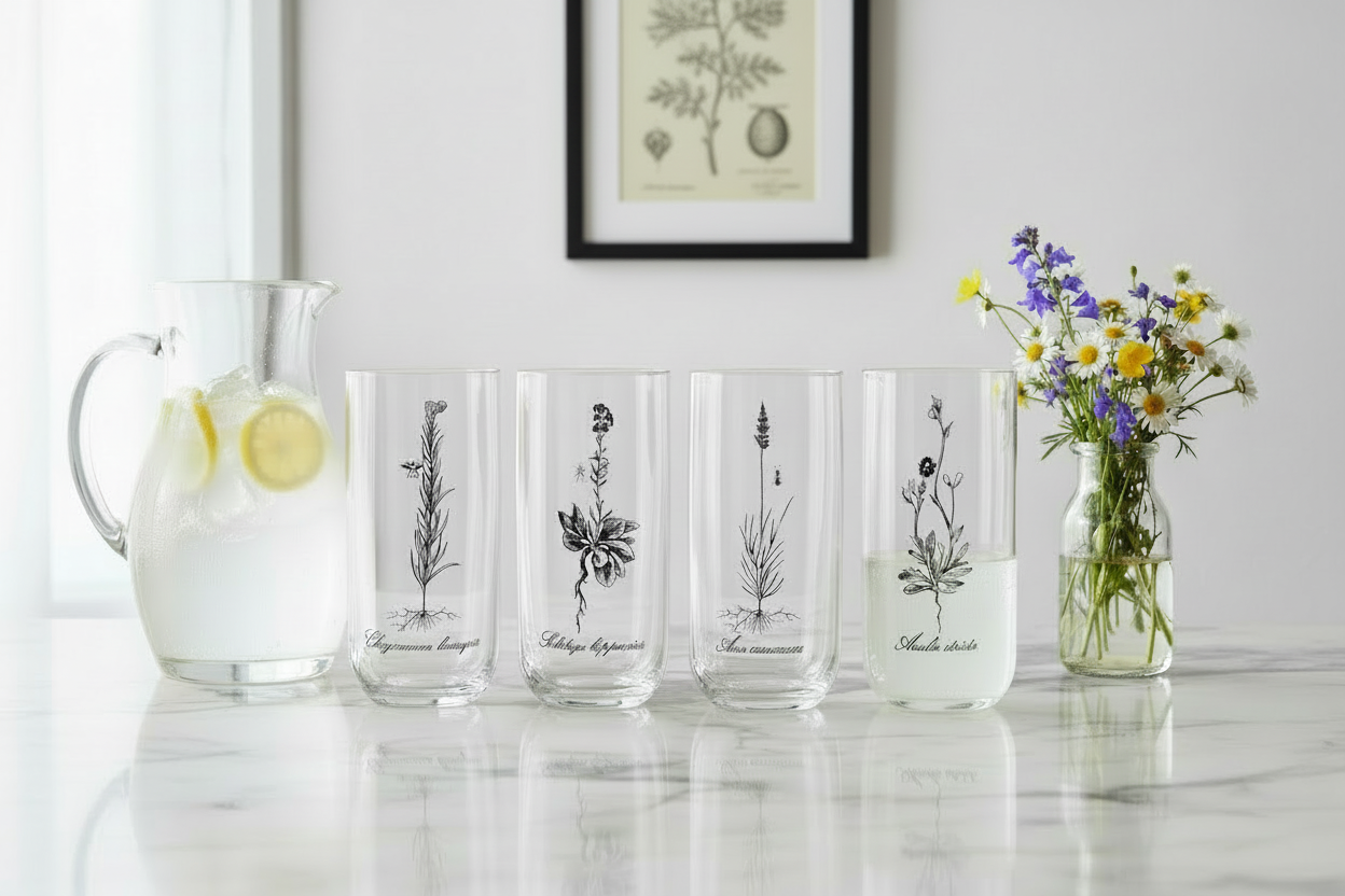 Botanical Crystal Glass Set | Celebrate Botanical Legacy of the Bauer BrotherL