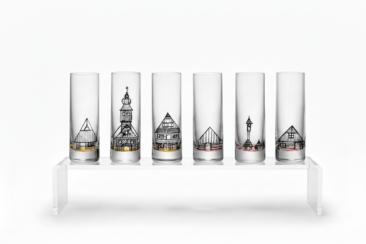 "Czech Cheers" 50ml Glass Set (6-Piece) | Original Czech Gift