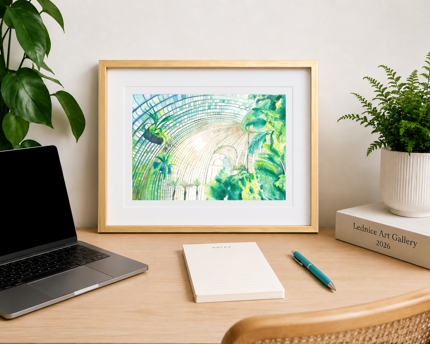 13x18 Watercolor Art Print "Lednice Palm House" | Maria Komarova