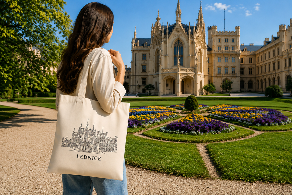 Designer TOTE bag: Lednice Chateau (Vitali Komarov) Deep Blue