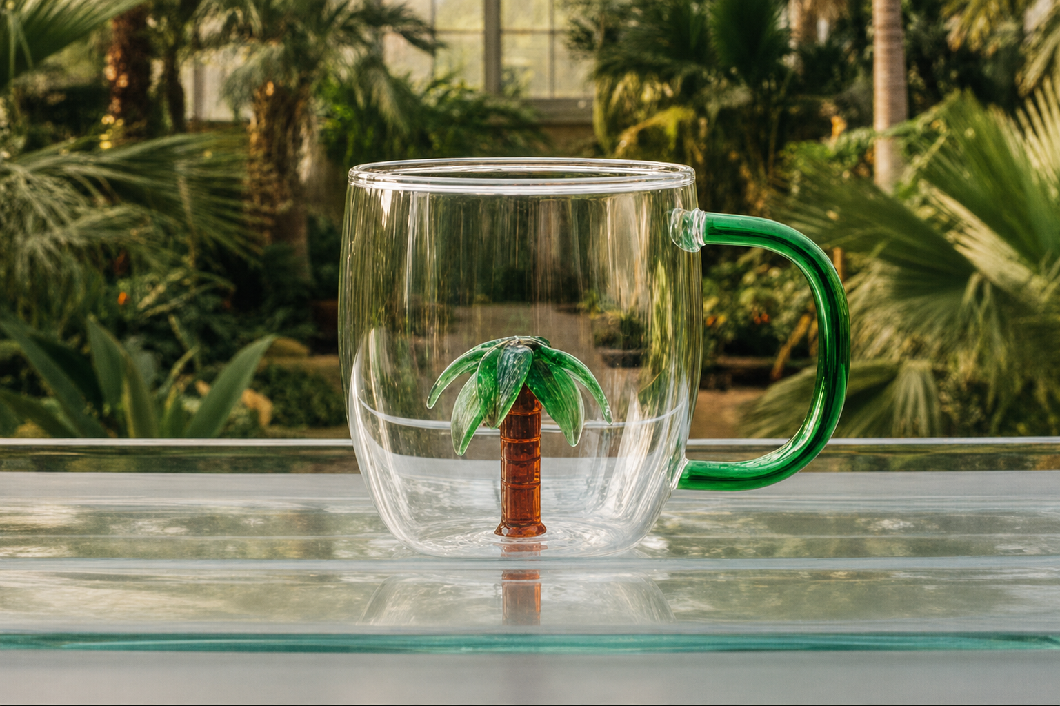 Palm House Borosilicate Glass Mug 320 ml | Lednice Castle Souvenir