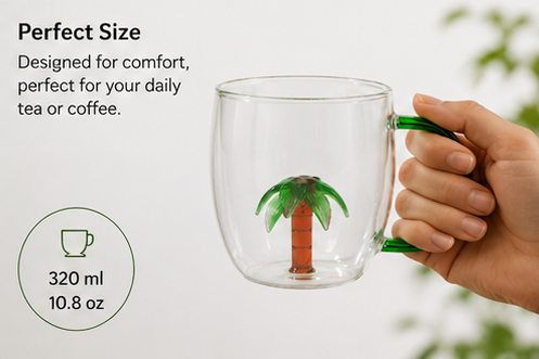 Palm House Borosilicate Glass Mug 320 ml | Lednice Castle Souvenir