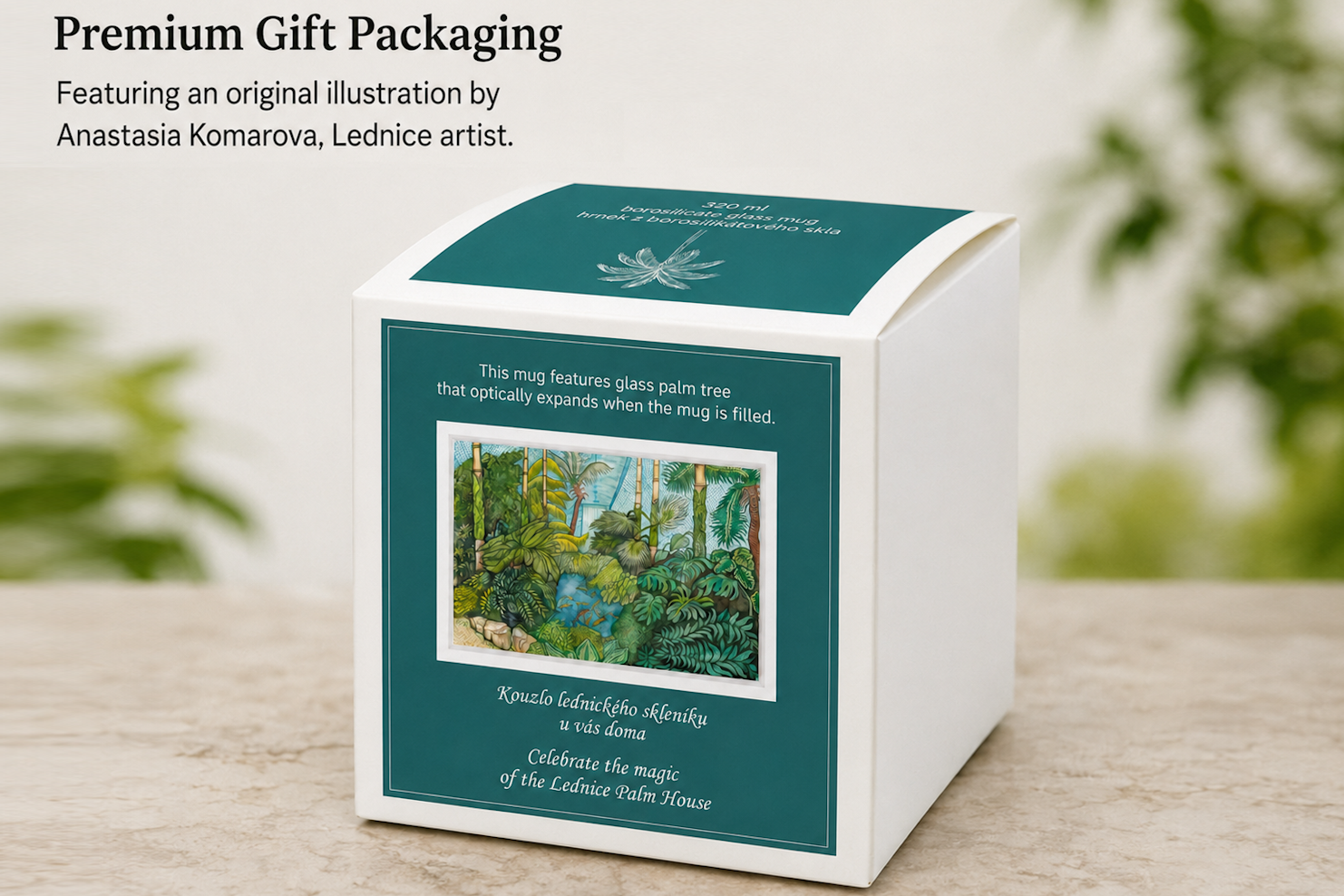 Palm House Borosilicate Glass Mug 320 ml | Lednice Castle Souvenir