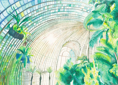 Watercolor "Lednice Castle Palm House" Painting | Maria Komarova Art