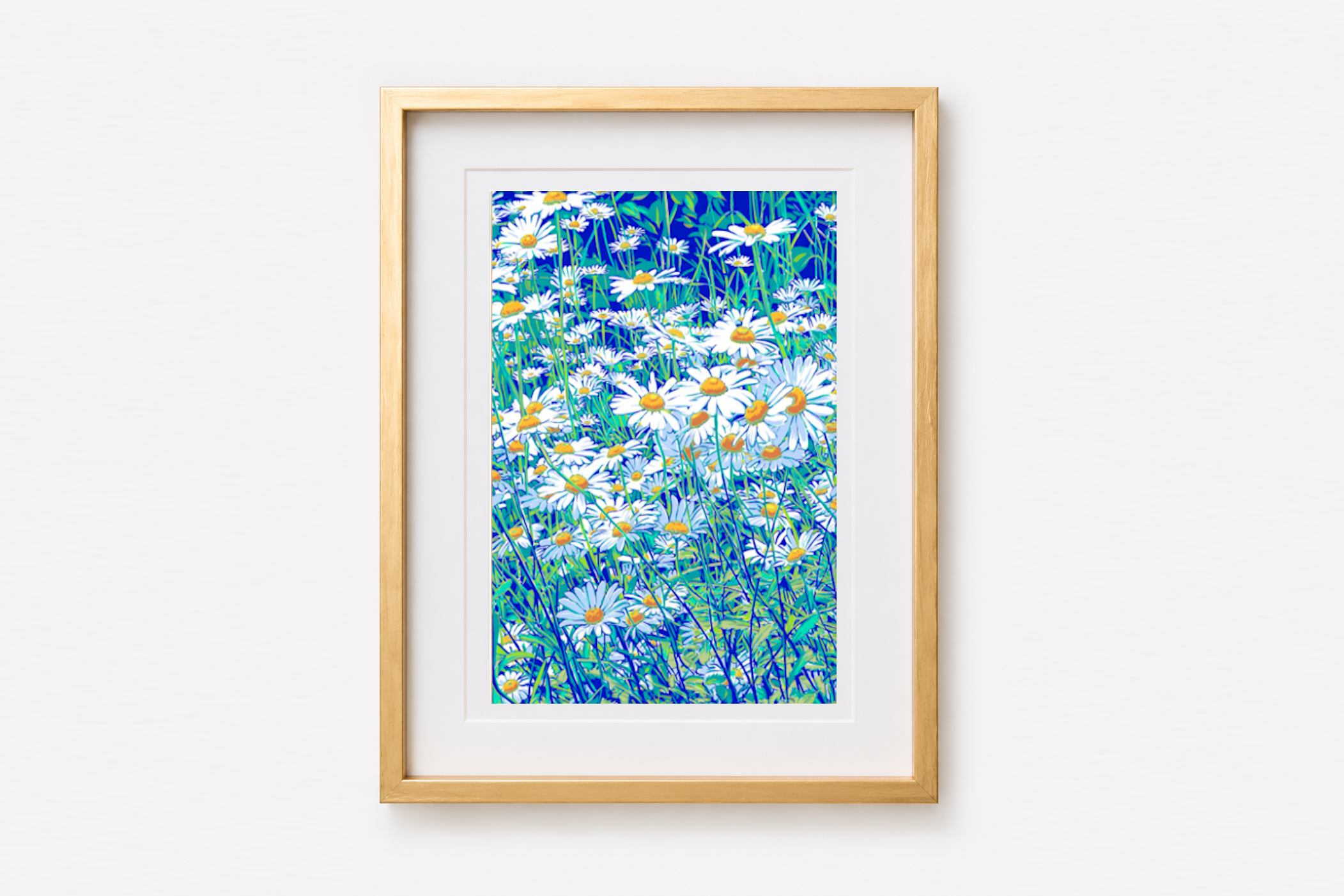 13x18 Vitali Komarov Floral Serigraph Print – Moravian Daisy | Botanical Giclée Art Print