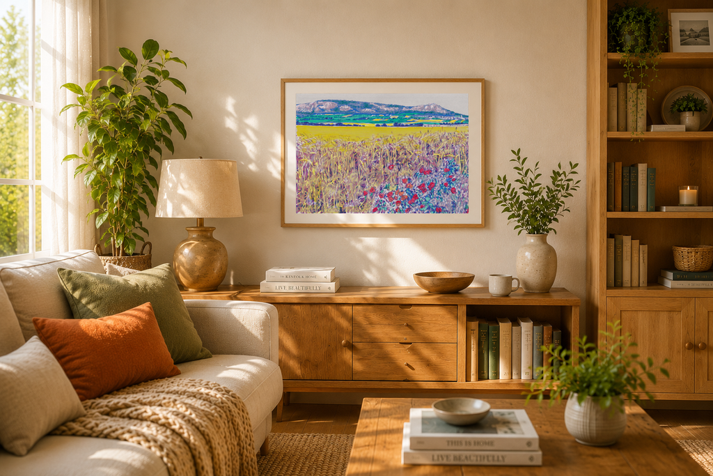 "Palava Hill and Poppies" by Vitali Komarov | 40x50 cm Giclée Landscape Print