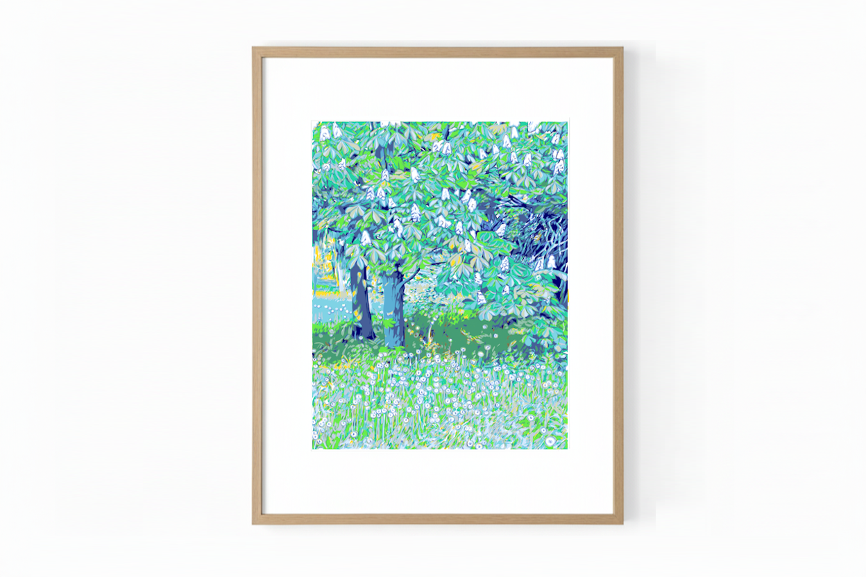 13x18  Vitali Komarov "Chestnut Trees in Lednice Park" | Certified Art Print