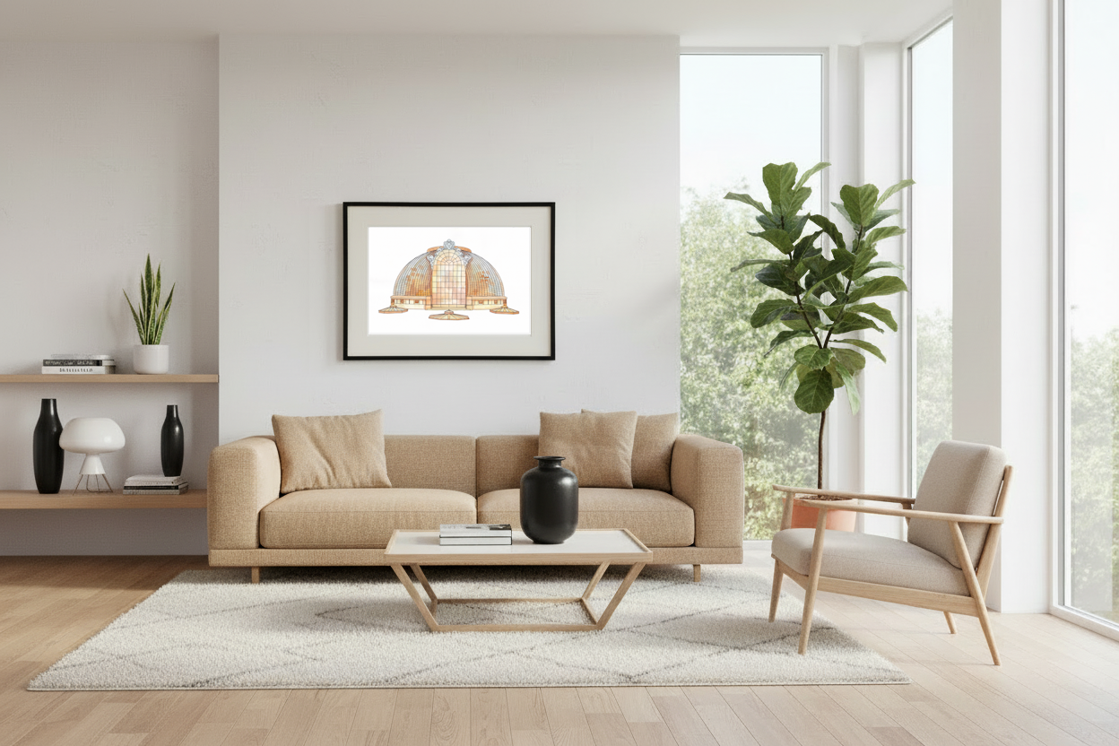 21x30 Anastasia Komarova "Lednice Palm Greenhouse" | Certified Art Print