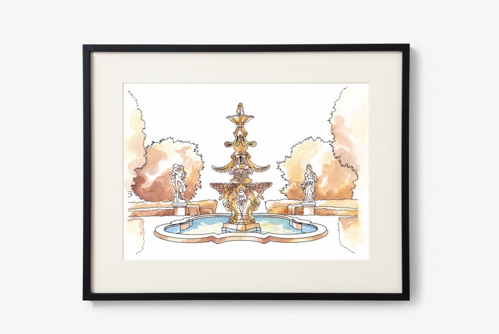 21x30 Anastasia Komarova "Venetian Fountain at Lednice Castle" | Certified Art Print