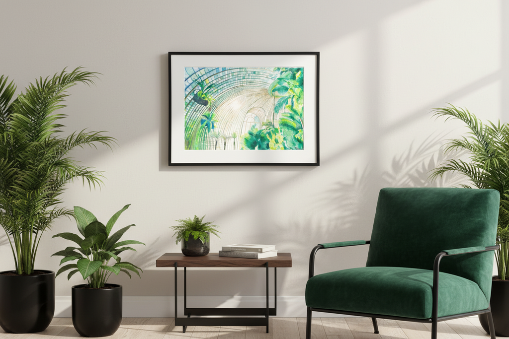 50x70 LE Print Watercolor "Lednice Palm House" | Maria Komarova Art