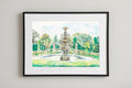 50x70 LE Print Watercolor "Lednice Venetian Fountain" | Maria Komarova Art