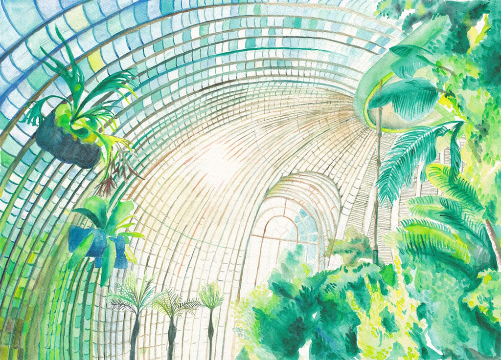 13x18 Print Watercolor "Lednice Palm House" | Maria Komarova Art