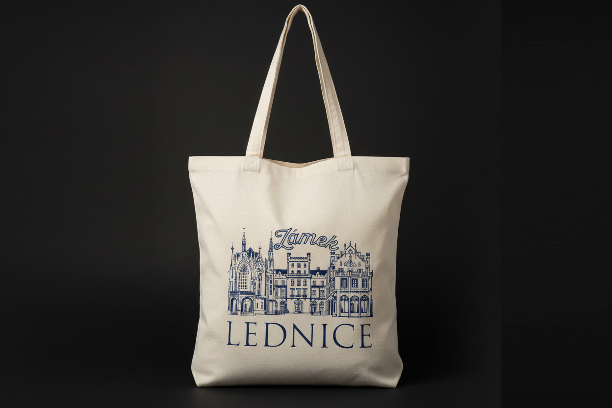 Autoren-TOTE-Tasche: Schloss Lednice (Vitali Komarov) Deep Blue