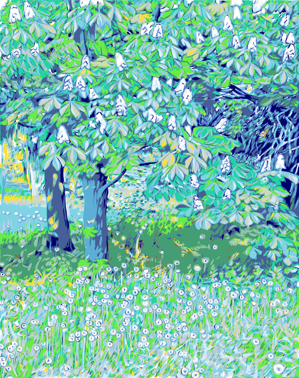 Vitali Komarov "Chestnut Trees in Lednice Park" | Certified Art Print