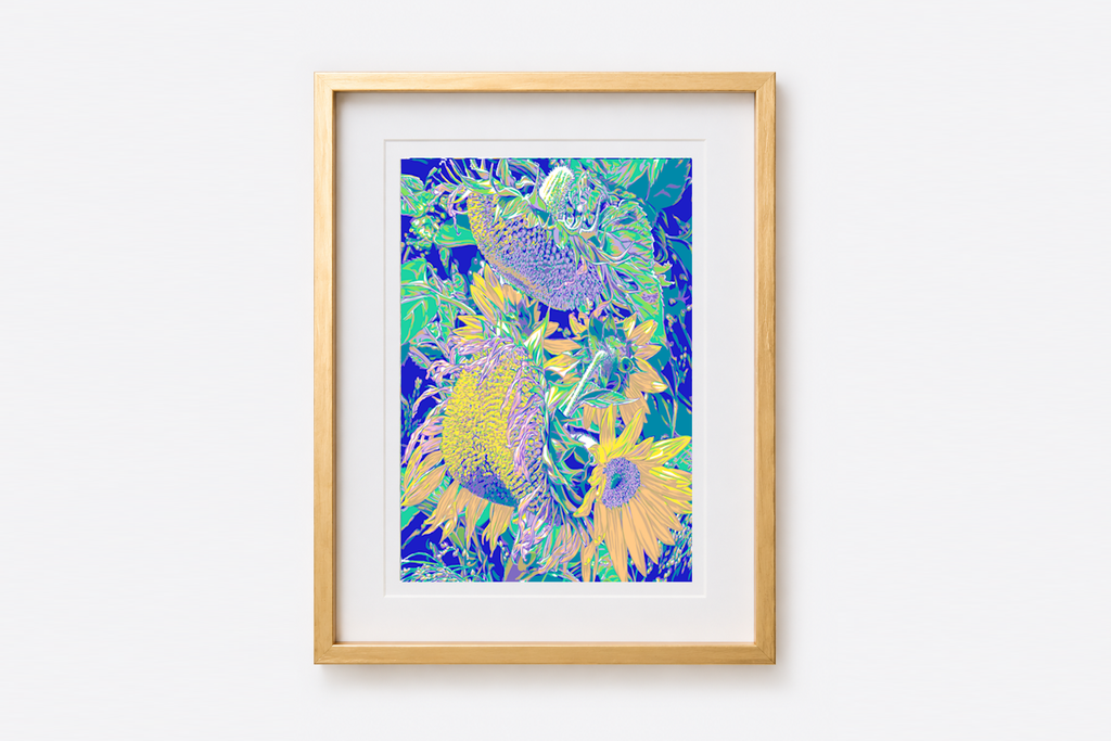 13x18 Vitali Komarov Floral Serigraph Print – Sunflowers | Botanical Giclée Art Print